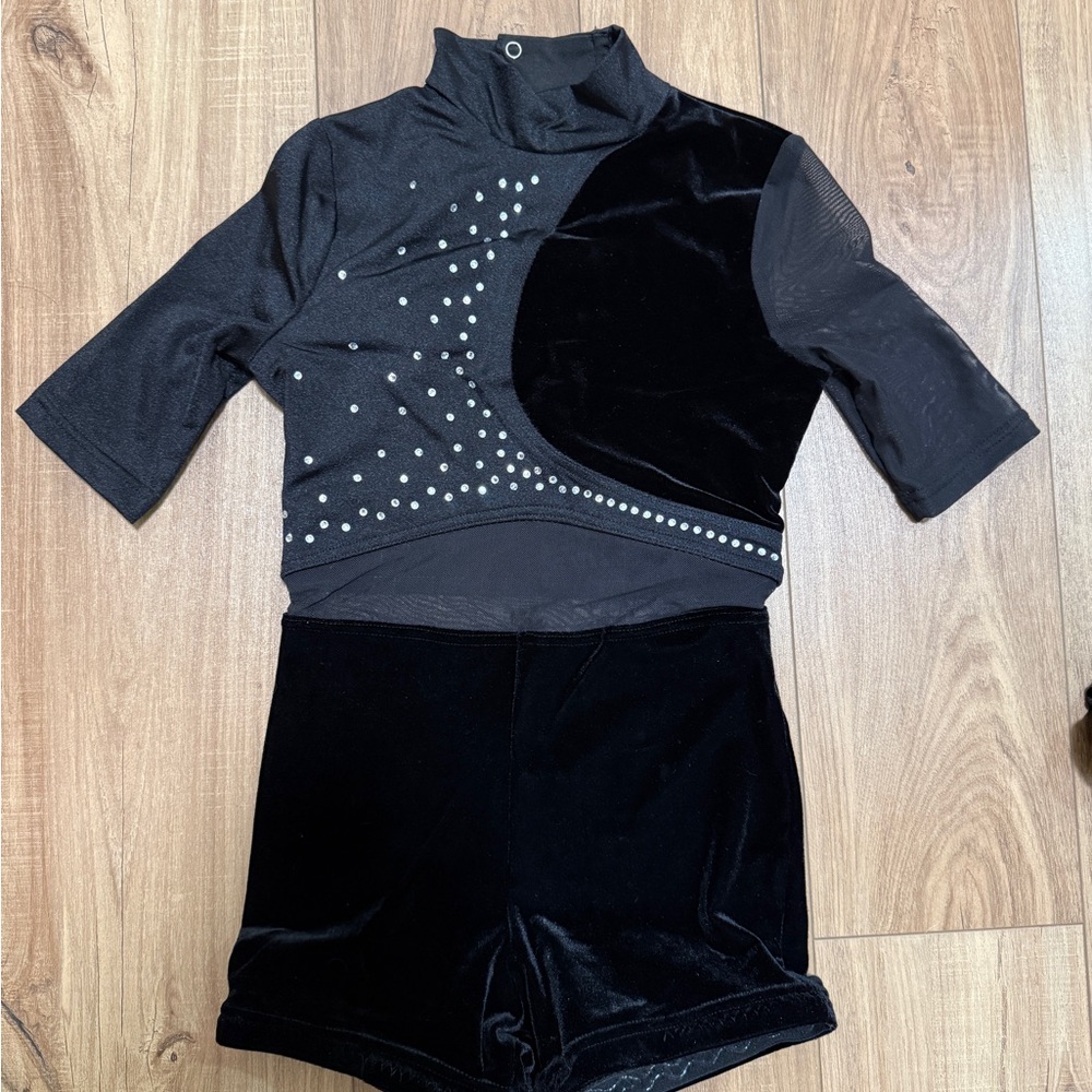 Weissman Black and Silver Kids Dance Costume - IC (intermediate child)